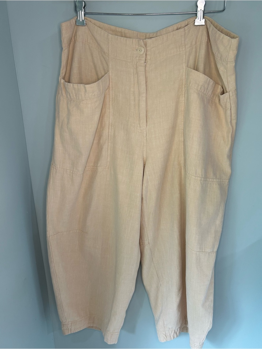 Poetry Hemp + Organic Cotton Barrel Leg Slacks Size 12